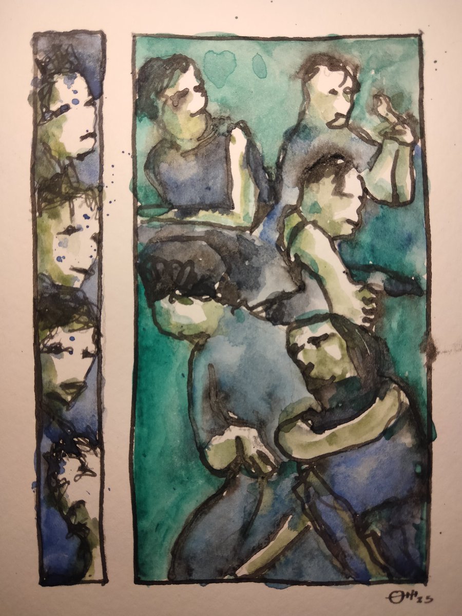julesartvan's tweet image. Sensitive child within 

#thedailysketch #watercolour and #inkdrawing inspired by a meditation on the page of cups tarot card 
#originalartwork #thefates #artforsale ebay.com/itm/3266940971…