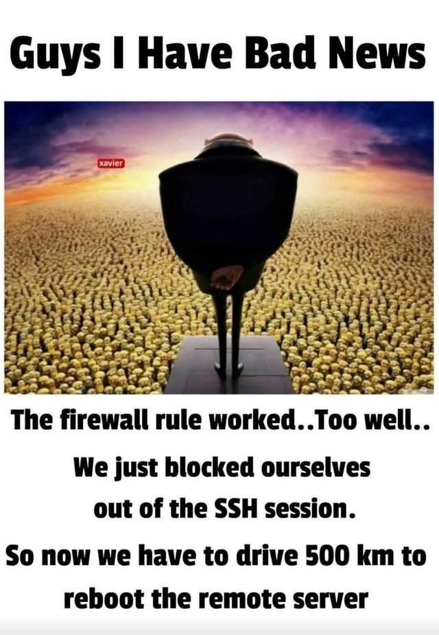 This meme sums up my morning but not a SSH session