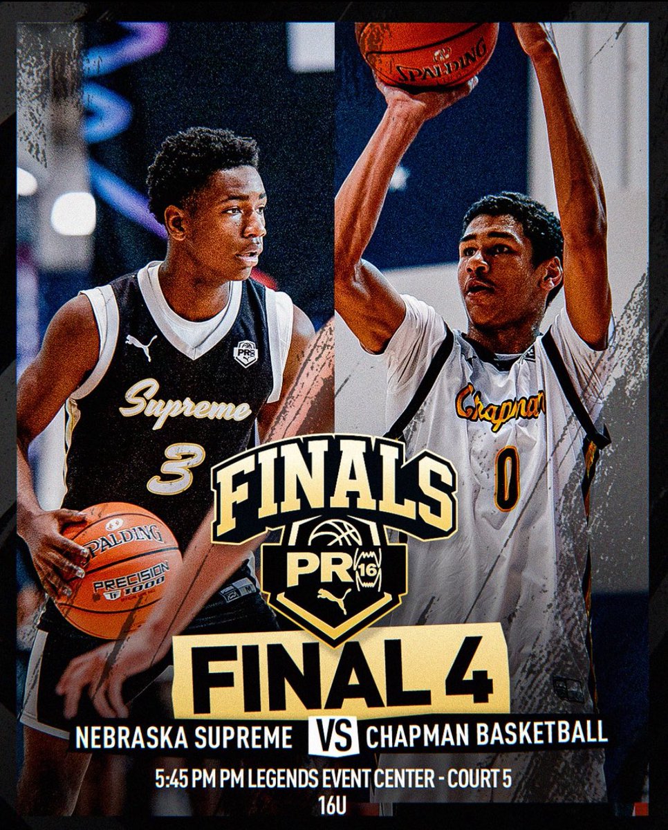 ChapmanBasketballMBB2027 (@cba_2027) on Twitter photo Final four appearance for <a href="/academy_chapman/">ChapmanBasketballAcademy</a> 16U gold elite in the <a href="/PRO16League/">PRO16/NXTPRO League</a> finals!
Beat Team Museum Pro16 63-56!
<a href="/JudeSiikarla/">Jude Siikarla</a> 17 pts, 3 Rebs
<a href="/OliverBelot_25/">Oliver Belot</a> 16 pts, 5 Rebs
<a href="/colinjulien2027/">Colin Julien</a> 11 pts, 8 Rebs
Final 4 at 545 vs Nebraska Supreme! Final four appearance for <a href="/academy_chapman/">ChapmanBasketballAcademy</a> 16U gold elite in the <a href="/PRO16League/">PRO16/NXTPRO League</a> finals!
Beat Team Museum Pro16 63-56!
<a href="/JudeSiikarla/">Jude Siikarla</a> 17 pts, 3 Rebs
<a href="/OliverBelot_25/">Oliver Belot</a> 16 pts, 5 Rebs
<a href="/colinjulien2027/">Colin Julien</a> 11 pts, 8 Rebs
Final 4 at 545 vs Nebraska Supreme!
