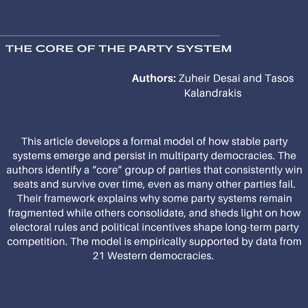 SPSAnews's tweet image. Why do some political parties endure while others disappear? This study offers a new theory of party system stability and shows how a core group of parties shapes long-term competition.
#JOP #PartyPolitics #Elections #ComparativePolitics #PoliticalScience #PartySystems
@The_JOP