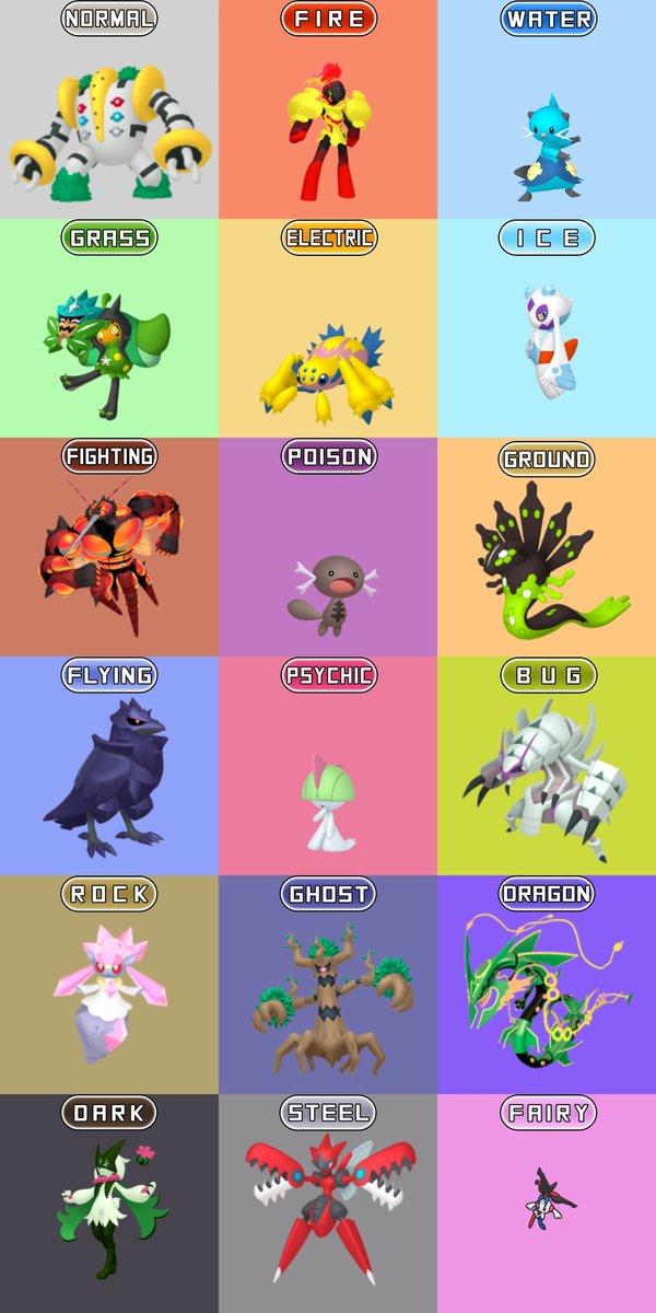 FFaker21's tweet image. Mis pokemon favoritos de cada tipo basándome en su diseño.
No pueden hacerme cambiar de opinión.
Abran la imagen si es necesario.