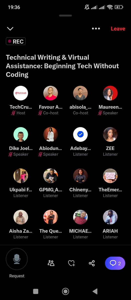 GoodnessOnu_'s tweet image. Yesterday’s space with @TechCrush was 🔥 and so inspiring.

The mentors broke down Technical Writing, sharing how they started, landed gigs, and built careers without coding.

If you’re a beginner, don’t miss opportunities like this. Learn, and grow! 

#TechnicalWriting