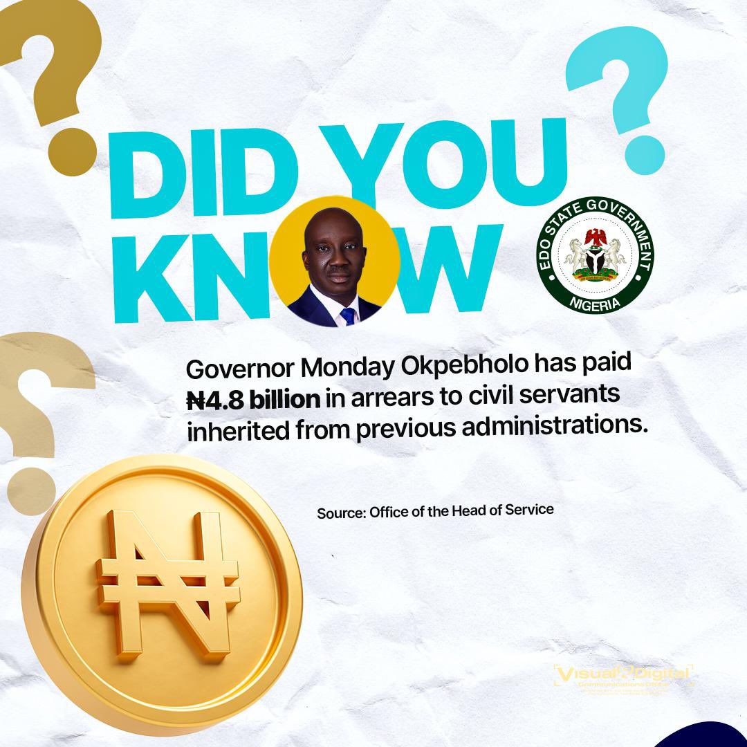 is_salsu's tweet image. Seeing the achievements of my Boss, His Excellency Sen. Monday Okpebholo @m_akpakomiza, in barely 9 months in office gives us renewed hope and shows practical governance. His bold actions and people-centered leadership continue to speak for themselves.
#PracticalGovernance…