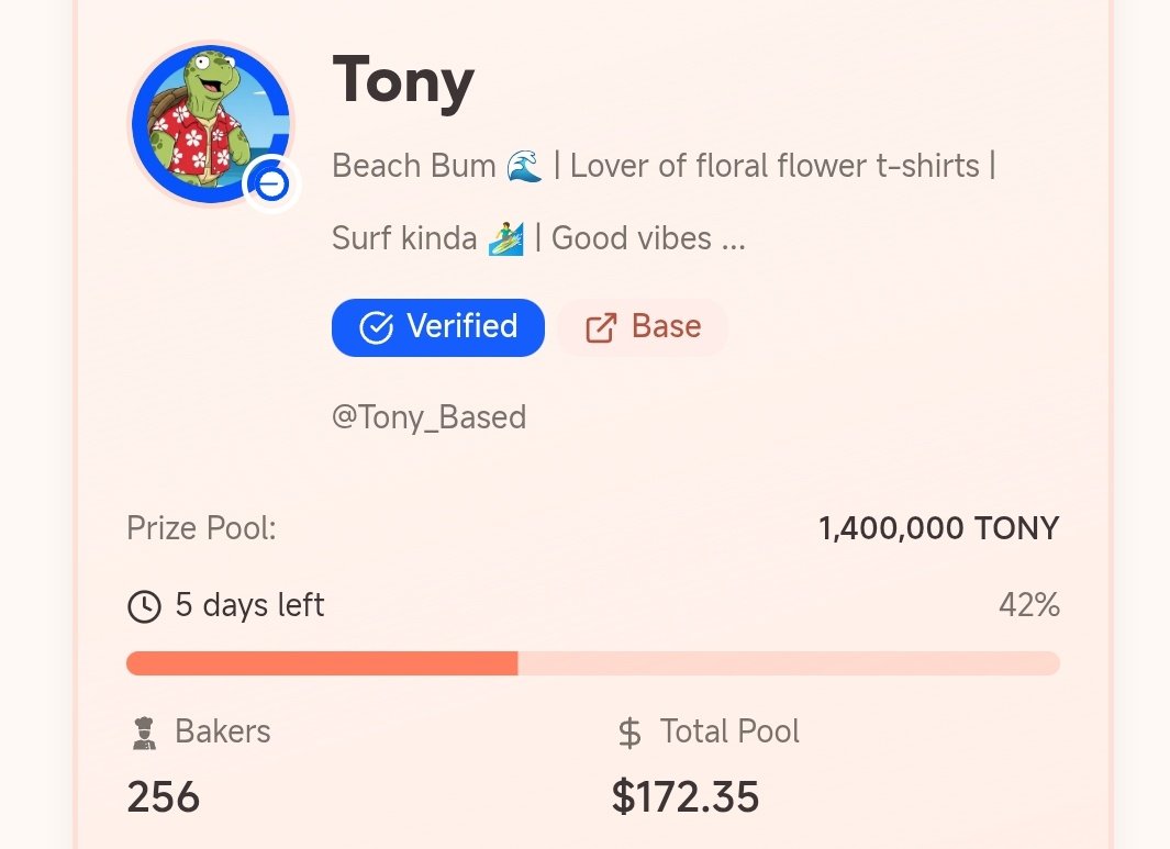 Corwin_Reed's tweet photo. If you want to farm $TONY:
Use memes, videos, or thoughtful posts
Avoid spam , quality scores more
Leaderboard pays out top engagers.
Let’s get that leaderboard spot 🔥
Tag your $TONY crew 👇 Like + RT for awareness
#TonyOnBase #BreadcrumbCash #AirdropSeason https://t.co/Nl4hEI1LPk