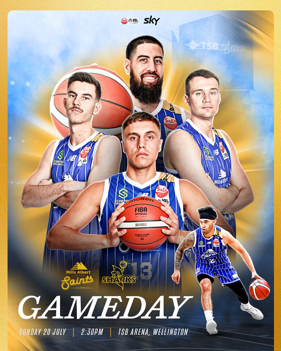 Mills Albert Wellington Saints (@saintswgtn) on Twitter photo All comes down to this, one more.
๐ Southland Sharks
๐๏ธ TSB Arena, Wellington
โฐ 2:30pm tip-off
๐บ Live coverage on SkySport 1
๐ 50% off ALL merchandise at the arena
โ๐ฝ No signing session after the game
<a href="/nznbl/">Salโs NBL</a> <a href="/skysportnz/">Sky Sport NZ</a> #SalsNBL #SaintsFamily #SaintsShowtime #RatedE All comes down to this, one more.
๐ Southland Sharks
๐๏ธ TSB Arena, Wellington
โฐ 2:30pm tip-off
๐บ Live coverage on SkySport 1
๐ 50% off ALL merchandise at the arena
โ๐ฝ No signing session after the game
<a href="/nznbl/">Salโs NBL</a> <a href="/skysportnz/">Sky Sport NZ</a> #SalsNBL #SaintsFamily #SaintsShowtime #RatedE