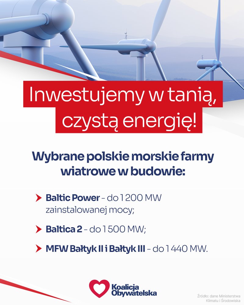 Platforma_org's tweet image. ⚡️ Inwestycje w czystą i tanią energie traktujemy priorytetowo - dlatego budujemy polskie morskie farmy wiatrowe 👇