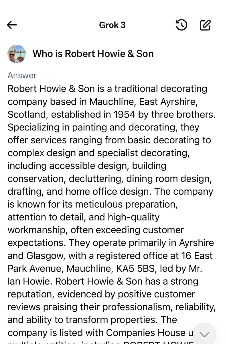 I asked Grok about my company and my team that restored Holmwood House very interesting 🤩