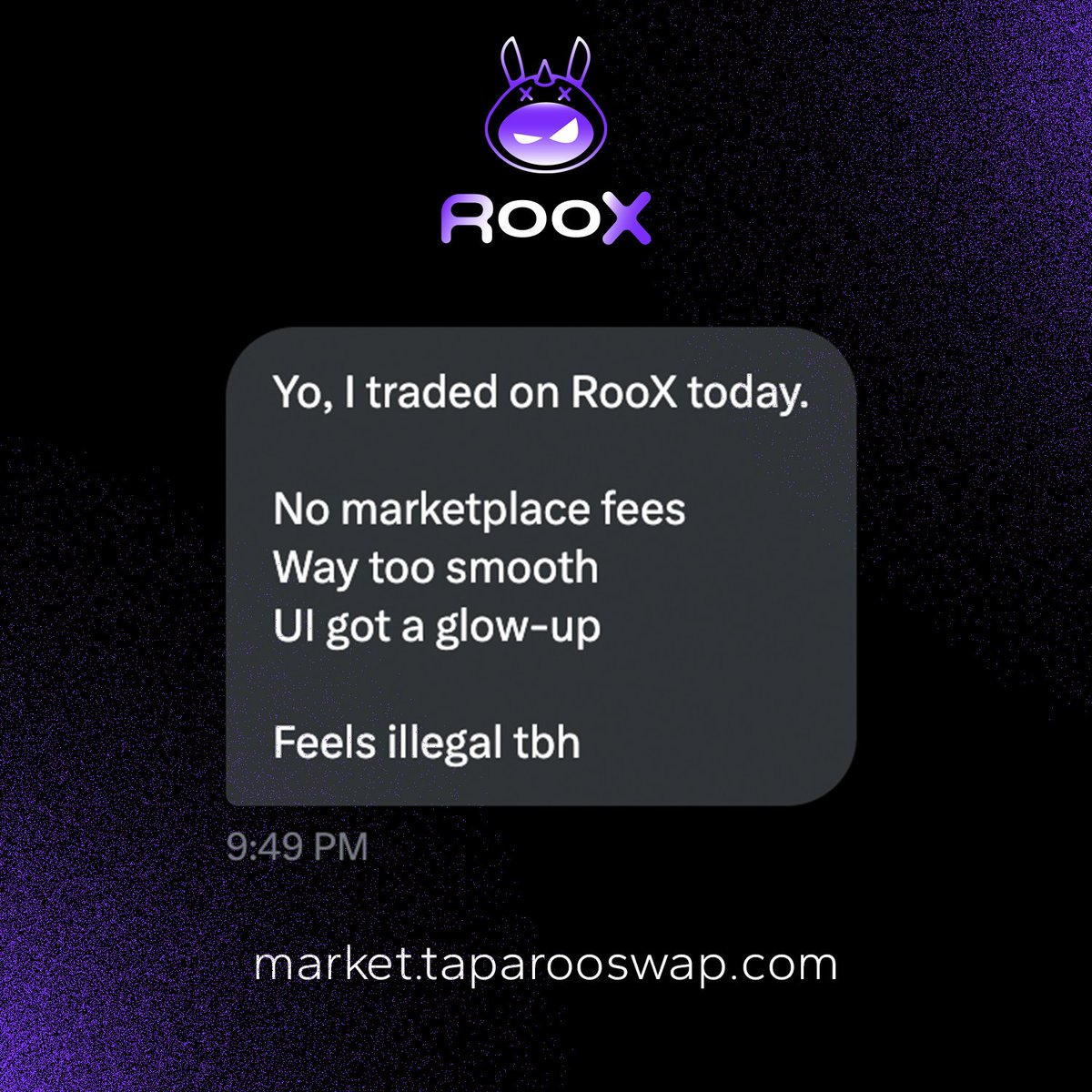 TaparooSwap's tweet image. If you're not trading on RooX at this phase, you're missing a lot.
Trade with 0 marketplace fees 👇
market.taparooswap.com