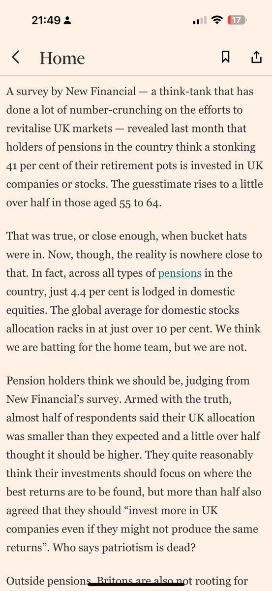 ryan_wain's tweet image. Turns out those of us investing in a pension fund want more of it invested in British equity too.
Let’s do it (and merge smaller funds into mega funds - like Canada - while we’re at it) 🚀