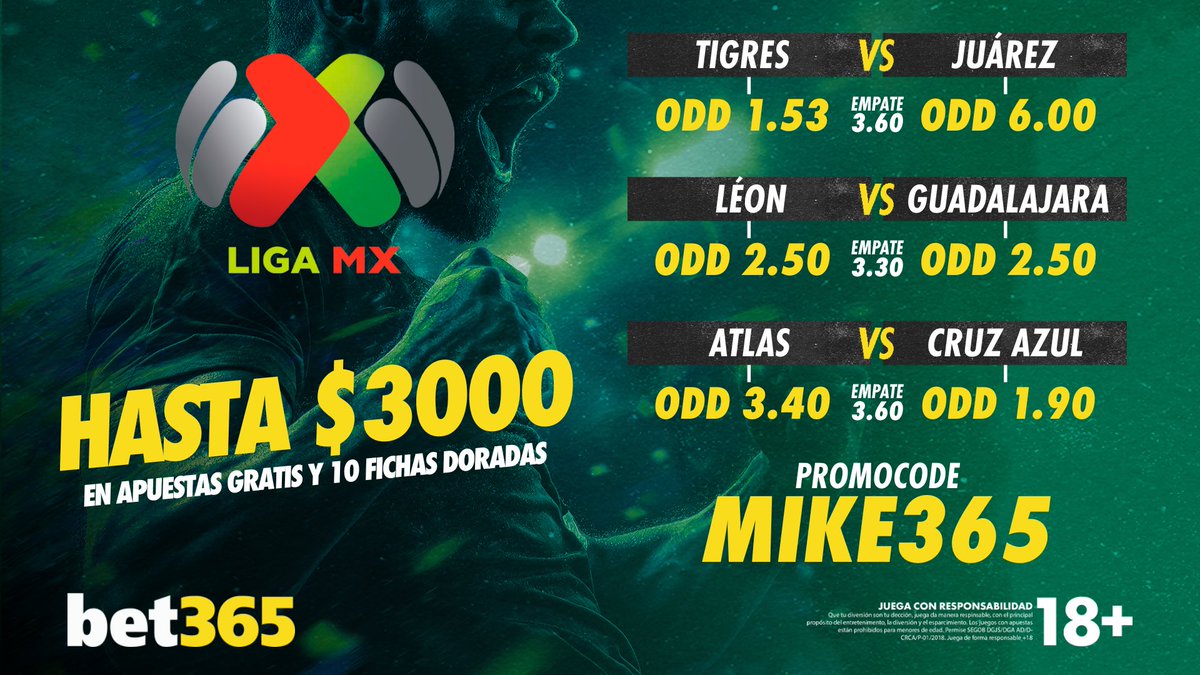 mikemaquinadel's tweet image. Lo mejor de la liga mx en @bet365mx
Ayer ganamos!!
Si aún no tienes cuenta, ¡regístrate aquí! 👉🏼 bit.ly/4aoIG0C
Duplica tu 1er depósi MIKE365 $3000 en bonos de apuesta.
🔞 Apuesta solo si eres mayor de edad.
⚠️ Juega con responsabilidad.