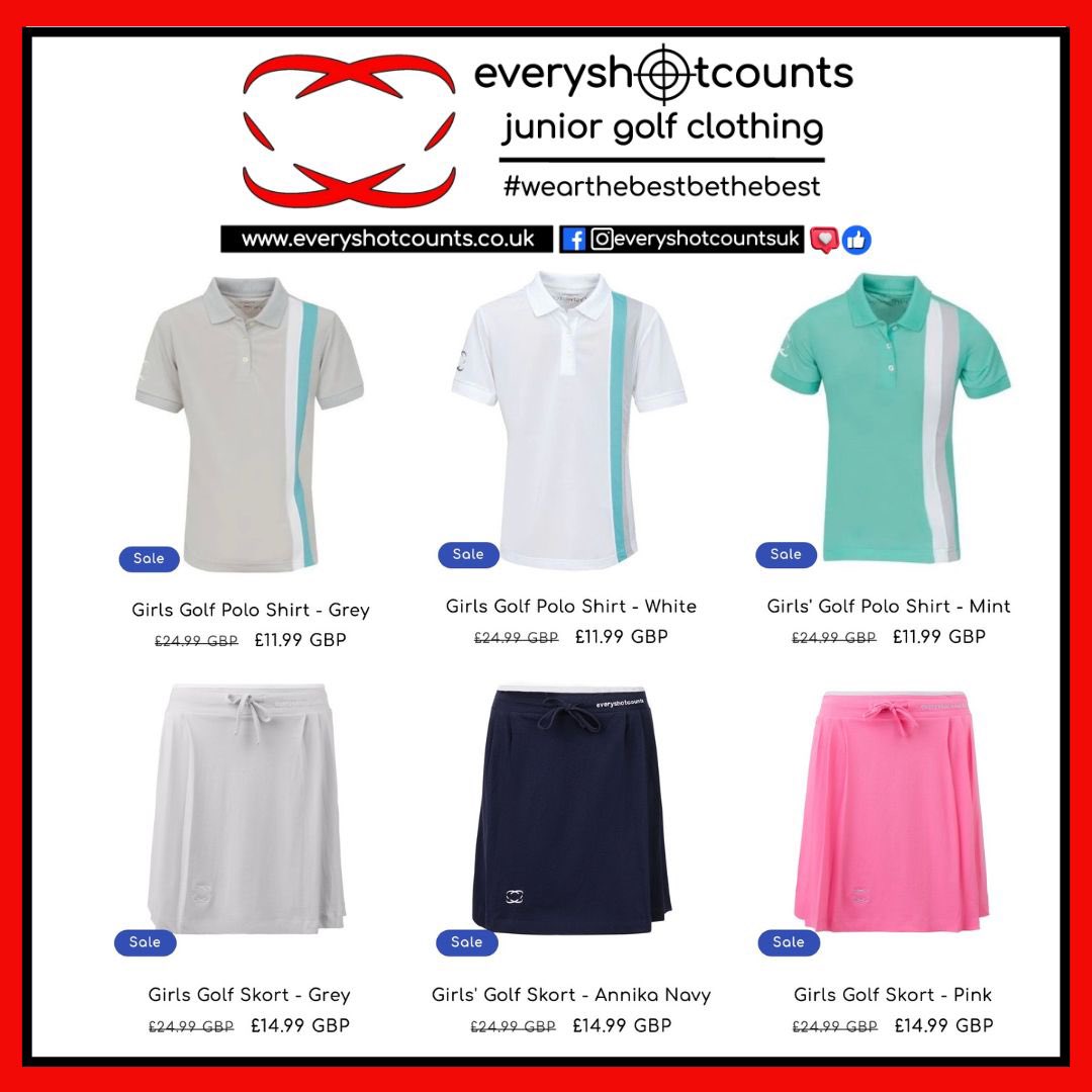 Massive summer #sale now on. #junior #golf #clothing for kids at amazing prices. Shop now at everyshotcounts.co.uk
