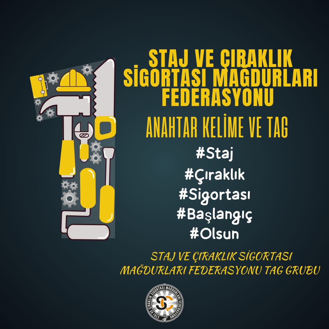 STAJ VE ÇIRAKLIK SİGORTASI MAĞDURLARI FEDERASYONU (@cirakstajfed) on Twitter photo Vatan Evlatlarının Sesi: Staj ve Çıraklık Sigortası Başlangıç Olsun...!
<a href="/Haberturk/">Habertürk</a>
<a href="/cnnturk/">CNN TÜRK</a>
<a href="/ihacomtr/">İhlas Haber Ajansı</a>
<a href="/ntv/">NTV</a>
<a href="/nowhaber/">NOW HABER</a>
<a href="/tv100/">TV100</a>
<a href="/dhainternet/">Demirören Haber Ajansı</a>
<a href="/tgrthabertv/">TGRT HABER</a>
<a href="/showanahaber/">Show Ana Haber</a>
<a href="/HaberGlobal/">Haber Global</a>
<a href="/startv/">STAR TV</a>
<a href="/KanalD/">Kanal D</a>
<a href="/startvhaber/">Star Ana Haber</a>
<a href="/trthaber/">TRT HABER</a>
<a href="/halktvcomtr/">Halk TV</a>
<a href="/cine1tv/">CİNE1</a>
<a href="/trt1/">TRT 1</a>
<a href="/KRTCANLI/">KRT TV</a>
<a href="/tele1comtr/">Tele1 TV</a> Vatan Evlatlarının Sesi: Staj ve Çıraklık Sigortası Başlangıç Olsun...!
<a href="/Haberturk/">Habertürk</a>
<a href="/cnnturk/">CNN TÜRK</a>
<a href="/ihacomtr/">İhlas Haber Ajansı</a>
<a href="/ntv/">NTV</a>
<a href="/nowhaber/">NOW HABER</a>
<a href="/tv100/">TV100</a>
<a href="/dhainternet/">Demirören Haber Ajansı</a>
<a href="/tgrthabertv/">TGRT HABER</a>
<a href="/showanahaber/">Show Ana Haber</a>
<a href="/HaberGlobal/">Haber Global</a>
<a href="/startv/">STAR TV</a>
<a href="/KanalD/">Kanal D</a>
<a href="/startvhaber/">Star Ana Haber</a>
<a href="/trthaber/">TRT HABER</a>
<a href="/halktvcomtr/">Halk TV</a>
<a href="/cine1tv/">CİNE1</a>
<a href="/trt1/">TRT 1</a>
<a href="/KRTCANLI/">KRT TV</a>
<a href="/tele1comtr/">Tele1 TV</a>