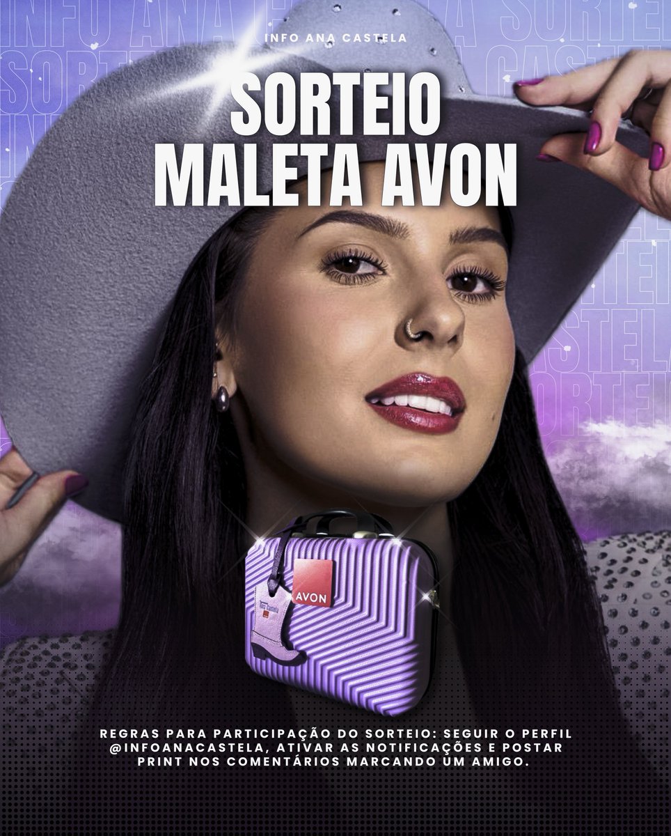 infoanacastela's tweet photo. SORTEIO! UMA MALETA DA @AVONBR 💄💜 https://t.co/JvD8h5SgrW