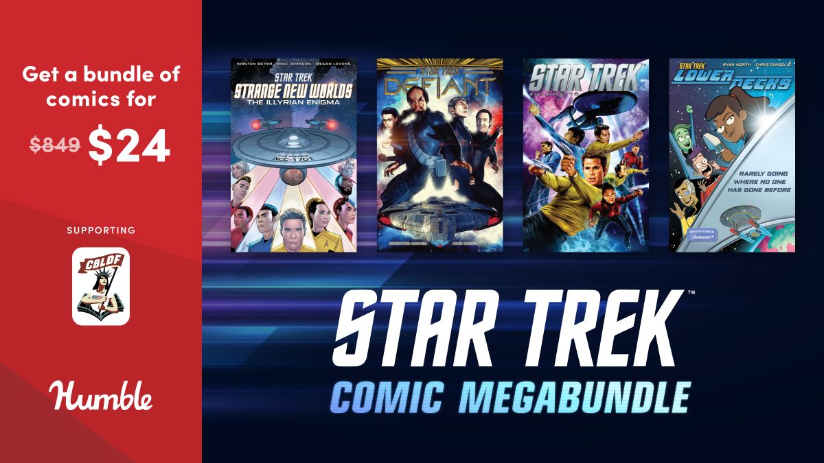 humble's tweet image. These are the voyages of the starship Enterprise and beyond. The Star Trek Comics Megabundle features tales from Strange New Worlds, The Next Generation, The Kelvin Timeline, and more!
Supports @cbldf | bit.ly/4kCYz6X