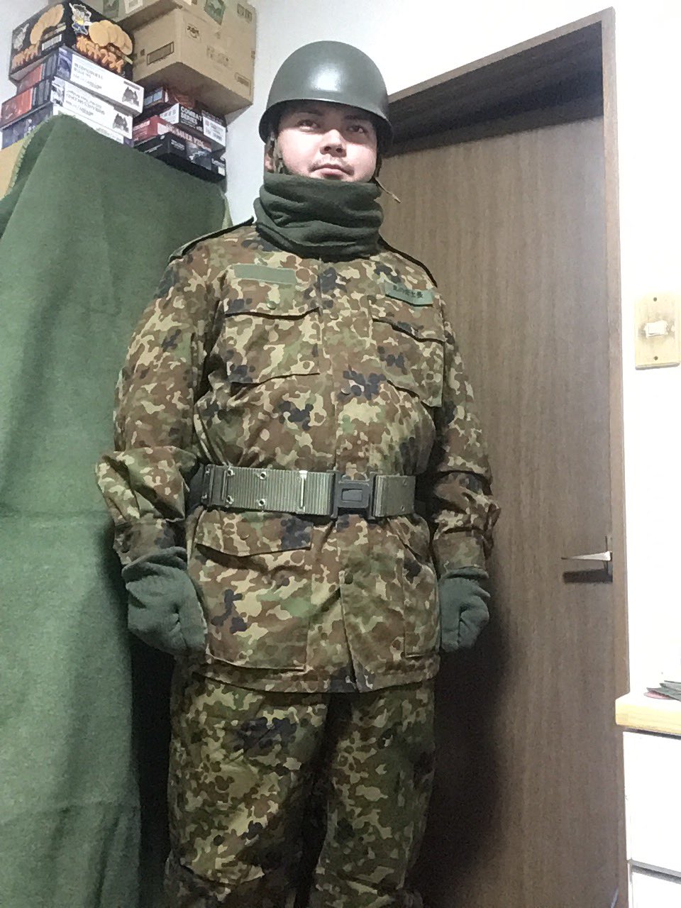 (個人制作)水陸ハーネス　陸自迷彩 陸上自衛隊 H型ハーネス 3点スリング マガジンポーチ ラジオ