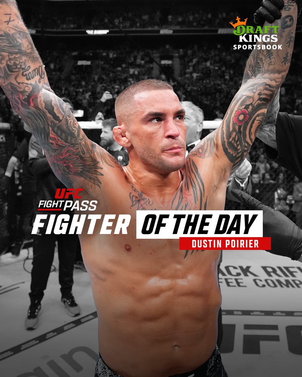 UFCFightPass's tweet image. Dustin Poirier is the Fight Pass Fighter of the Day ‼️🤩
B2YB @DKSportsbook
Current odds: Poirier (+120) vs Holloway (-142)