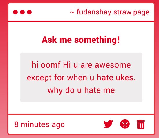 fudanshay's tweet image. thank you yoi are even awesomer and i don’t hate ukes i just think they should keep it private thats all..