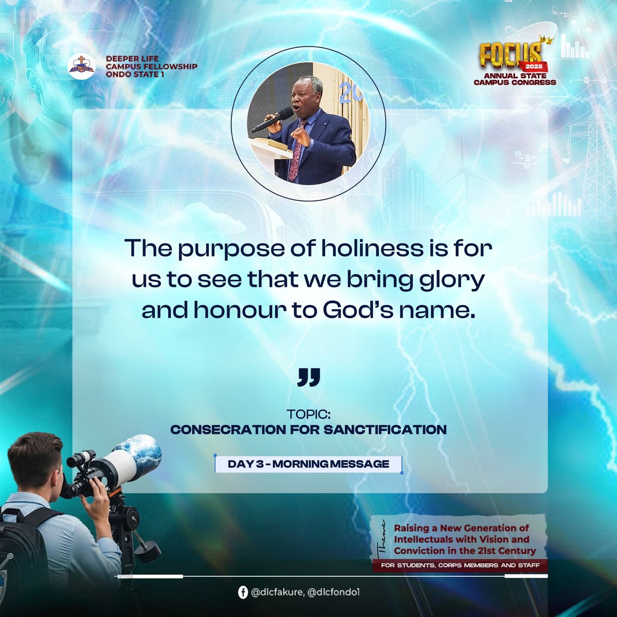 FutaDlcf's tweet photo. FOCUS 2025, Day 3 came with powerful messages essential for Christian living. From the morning message, we learnt about consecration as an important criteria for Sanctification to take place.
#CampusCongress2025
#FOCUS25
#Excerpts
#dlcffuta https://t.co/jpiHPBKt3V