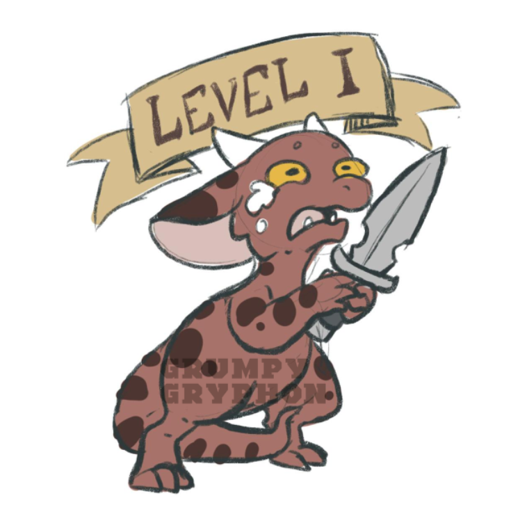 GrumpyGryphon's tweet photo. So, debating doing a trial run with a new pin manufacturer to test the  screen printing and I'm considering making this sad, SAD little  kobold... https://t.co/RwQ4ccKoBl