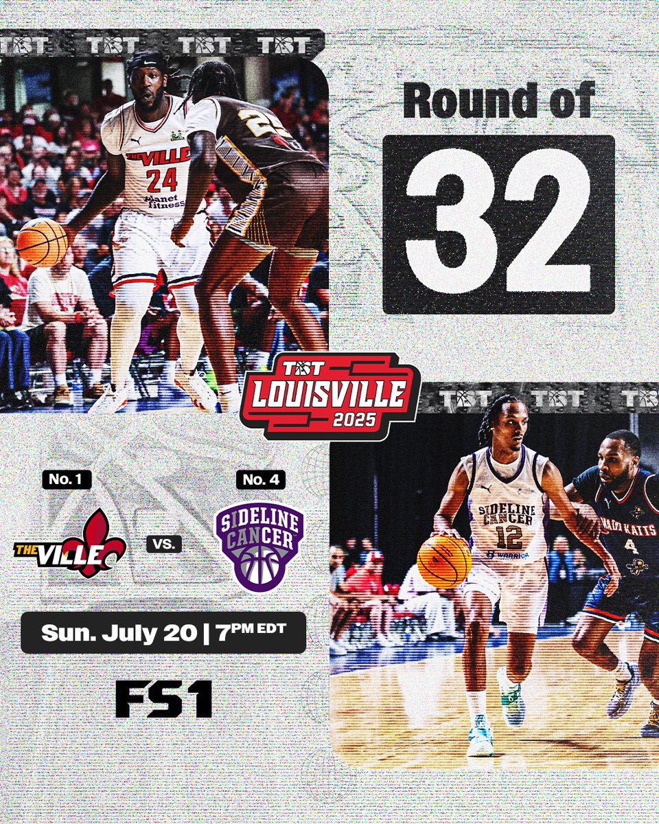 The Ville - Louisville’s TBT Team (@tbt_louisville) on Twitter photo TBT Round of 32!
Our matchup is set as we’ll take on <a href="/SidelineTBT/">Sideline Cancer TBT</a> tomorrow night at 7PM at Freedom Hall!
See you there <a href="/LouisvilleMBB/">Louisville Men's Basketball</a> fans😀
Tickets: ticketmaster.com/event/16006273… TBT Round of 32!
Our matchup is set as we’ll take on <a href="/SidelineTBT/">Sideline Cancer TBT</a> tomorrow night at 7PM at Freedom Hall!
See you there <a href="/LouisvilleMBB/">Louisville Men's Basketball</a> fans😀
Tickets: ticketmaster.com/event/16006273…