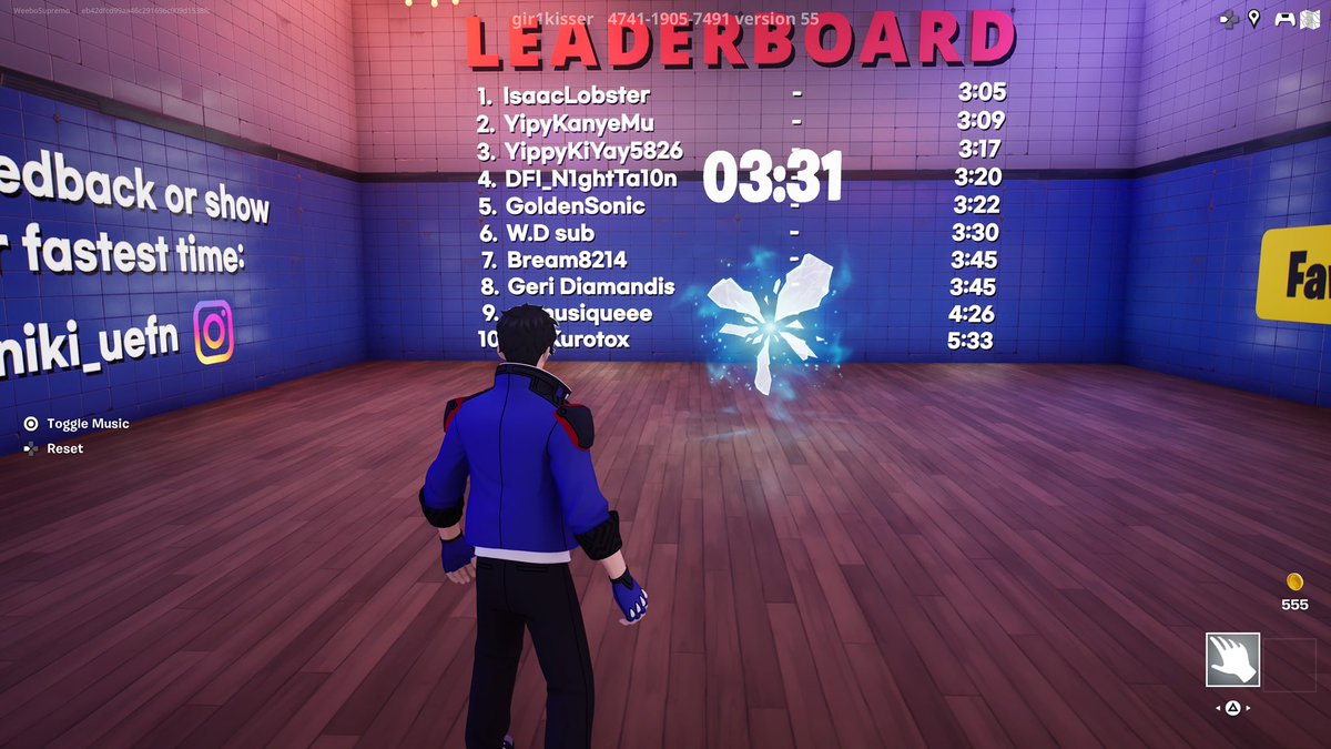 WeeboSupremo's tweet photo. @niki_uefn Are submitted times supposed to be DM’d or posted?
Best parkour map in Fortnite, btw. No contest. https://t.co/hXqULEyi2R