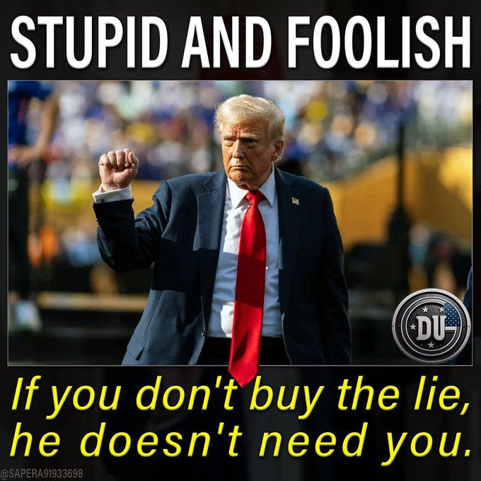 DUnitedGraphics's tweet image. This week things got so bad in MAGA world about Jeffrey Epstein's files, Trump actually told his cult if they thought he should release Epstein's client list, they were weak and no longer followers of his.
If you still support Trump you really are stupid & foolish.
#DemsUnited