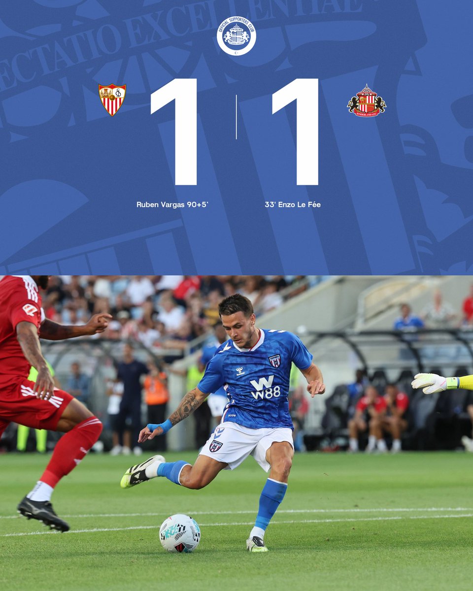 Portekiz kampındaki ilk hazırlık maçımızdan beraberlikle ayrıldık. 🤝

🔴 Sevilla 1-1 Sunderland 🔵

#SAFC