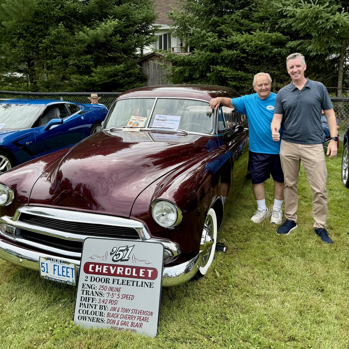 MikeBarrettON's tweet image. Great day at the Westport Car & Truck Show with @SteveClarkPC & Mayor Robin Jones. Classic vehicles, great crowd, and a perfect setting on the shores of the Rideau.
Appreciated the chance to connect with the Blairs and the Morgans and see the cars they brought out for the show.