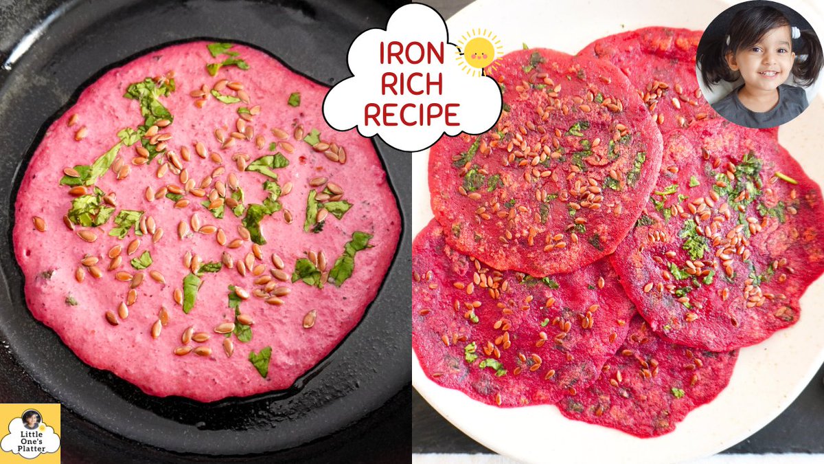 LittlePlatter's tweet photo. N E W   V I D E O 🎉🎉🎉  

Super Tasty Iron-Rich Recipe | Healthy Breakfast &amp; Tiffin Idea | Easy Sooji Beetroot Chilla (2Y+)  

(Recipe link in the comment below)

#breakfasttime #healthy #easyrecipe https://t.co/V3hvcz58Yf
