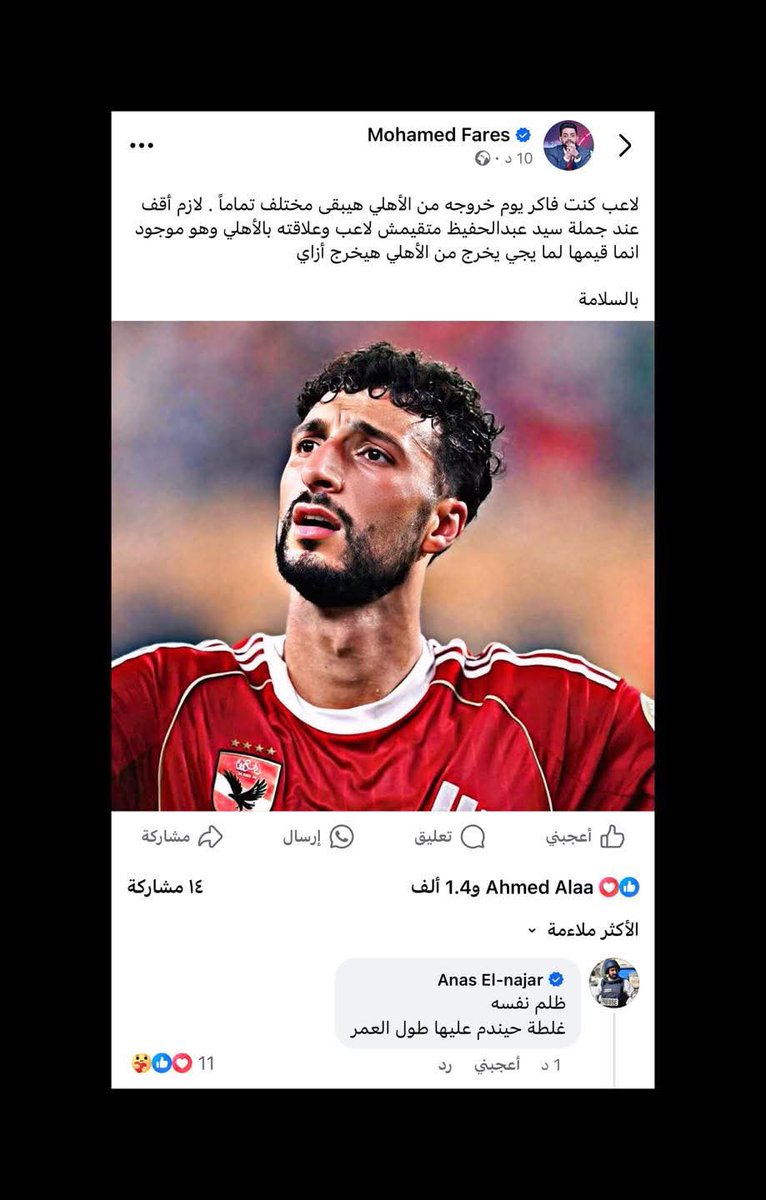 تعليق الفلسطيني الجميل أنس النجار على رحيل وسام