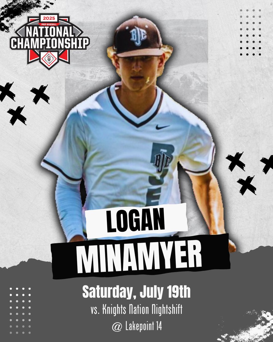 Day 4 of the PBR 17U National Championship…

🗓️ 7/19
⏰ 3:00pm
🆚 Knights Nation Nightshift
🏟️ Lakepoint 14
📍 Cartersville, GA

SP: <a href="/LoganMinamyer/">Logan Minamyer</a> (Uncommitted)
RP: <a href="/BradenCollins_2/">Braden Collins</a> (Uncommitted)

<a href="/BJEBaseball/">Bo Jackson Elite Baseball</a> | <a href="/BJE_Recruiting/">Bo Jackson Elite Baseball Recruiting</a> | <a href="/PrepBaseballOH/">Prep Baseball Ohio</a> | <a href="/prepbaseball/">Prep Baseball</a>