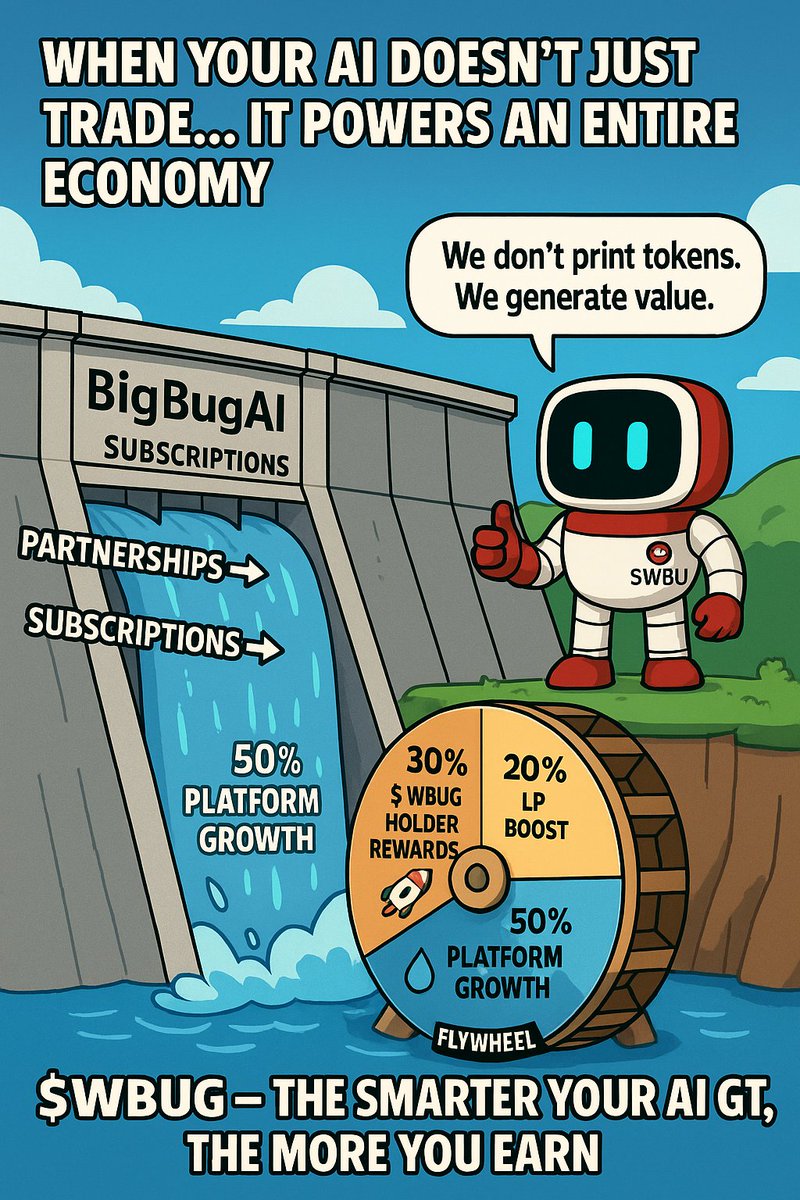 bigbugAi's tweet image. When AI doesn’t just trade… it powers an economy.
💧 Inference Revenue →
🔁 $WBUG Rewards
💸 LP Boost
🚀 Platform Growth
$WBUG on BigBugAI — where AI GETS smarter, and YOU GET rewarded.
#Crypto #AI #DeFi #WBUG #BigBugAI