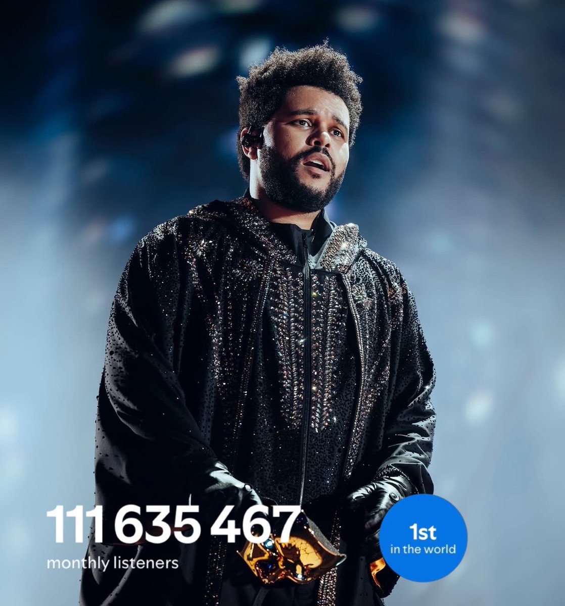 🚨The Weeknd is now the #1 artist in the world by monthly listeners on Spotify.