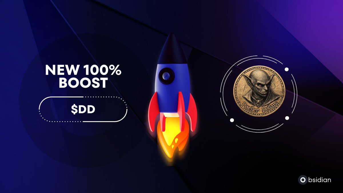 ObsidianSwap's tweet image. $DD by @DwellerDollars has unlocked a week long 100% boost to our weekly leaderboard for trading on ObsidianSwap 7/19-7/26

SWAP. CLAIM. WIN!!