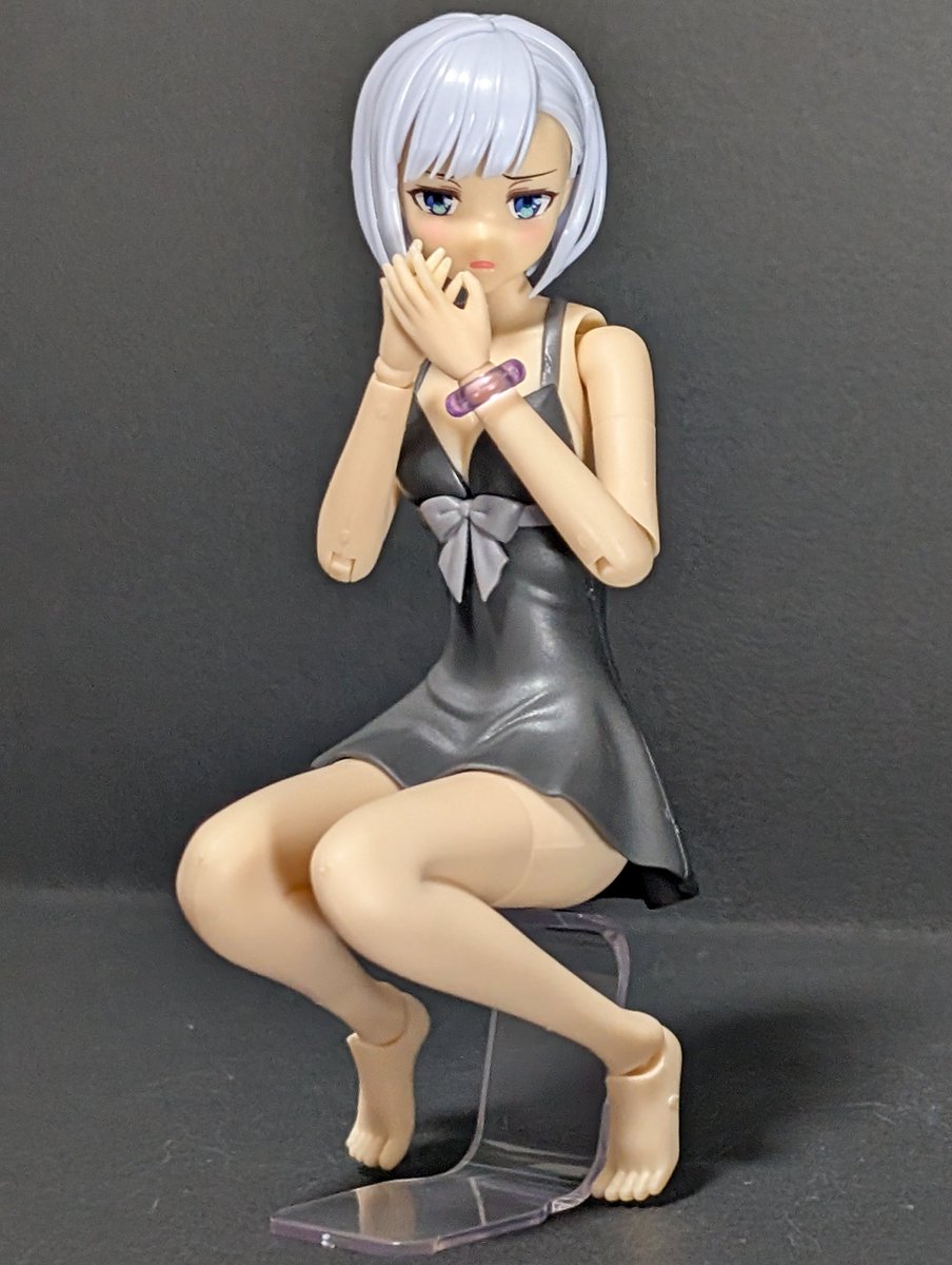 ikidumariP's tweet image. 小鳥遊暦【水着】ドリーミングスタイルブラックスワン、パチ組み完成しました。
ジト目顔がとても良い…。
ブンドドしてたらバングルが行方不明に…。
#積みプラ崩し大会2025夏
#完成
#4個目