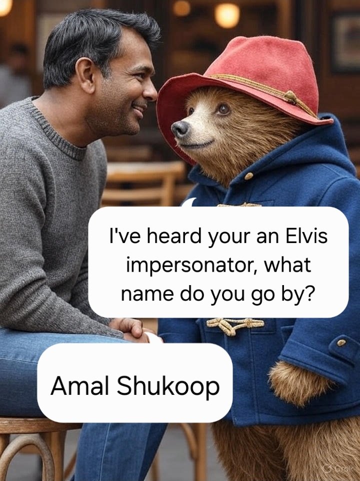 steonthesea's tweet image. The Adventures of Paddington - Paddington chats to an Elvis impersonator