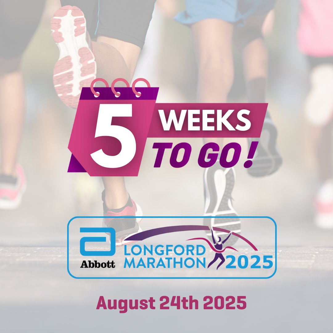 RunLongford's tweet image. 📢 5 weeks to go!

Have you registered for the Longford Marathon?

Take on our ultra, full marathon, full marathon relay, half marathon, or the Streets of Longford 5K on Sunday August 24th!

Register now at longfordmarathon.com