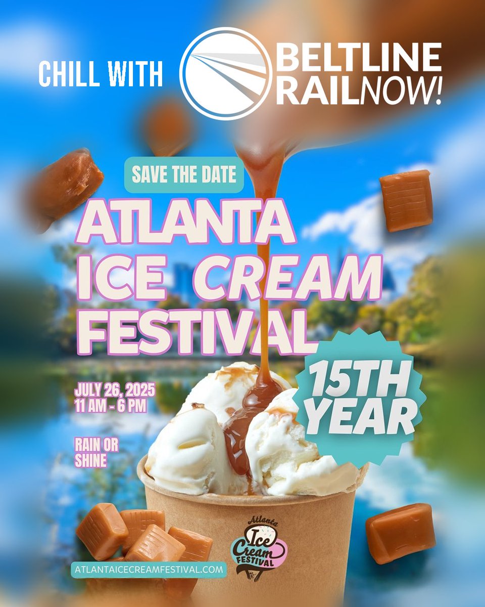 beltlinerailnow's tweet photo. Please join Beltline Rail Now this Sunday, July 26, 11am- 6pm, at the @atlicecreamfest in Piedmont Park! Stop by our table and learn what is happening with Beltline Rail! We will also have great merch. See you there!

https://t.co/YTUbroTLCK https://t.co/ZBgj5qyLFz