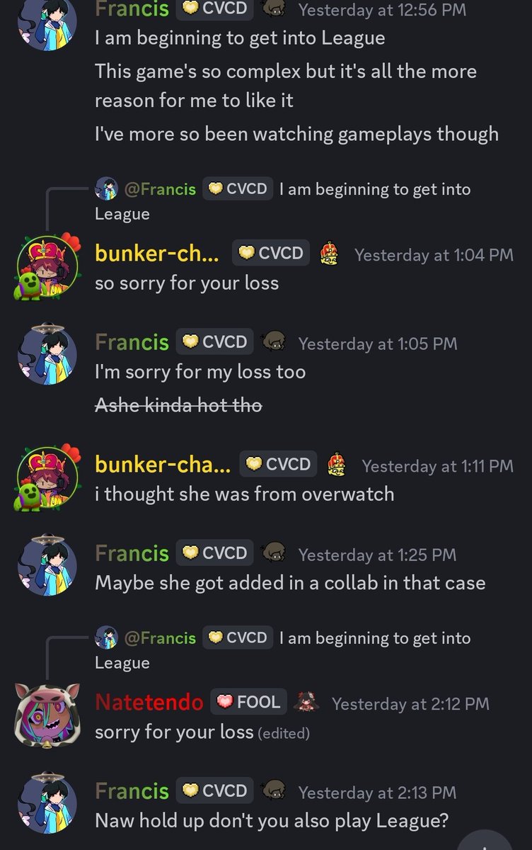 covercord's tweet image. Rip to @FrancisBSCR. He became a League player now.