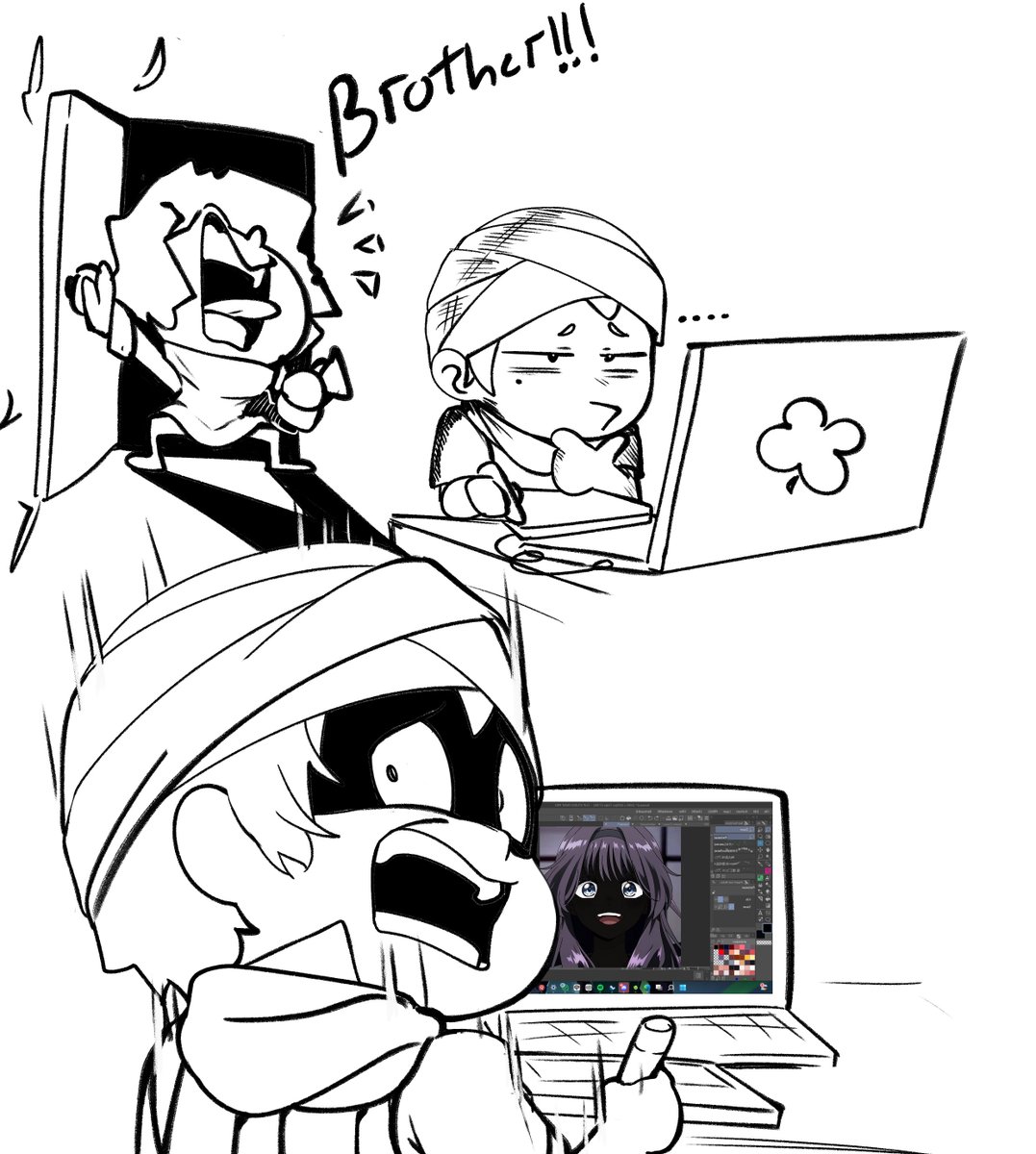 ShiiMidori's tweet image. Please knock on the door first before entering the artist's room. TwT