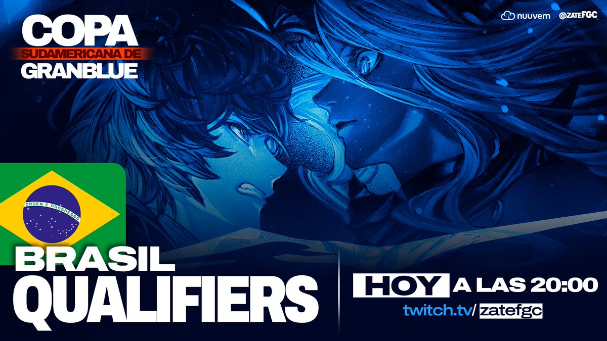 ¡Brasil va a temblar hoy a las 20h UTC-3! 🇧🇷💥

La clasificatoria brasileña de la Copa Sudamericana de Granblue va a estar 🔥

Conectate y mirá cómo se reparten los combos entre los mejores del país.

📺 En vivo: twitch.tv/zatefgc