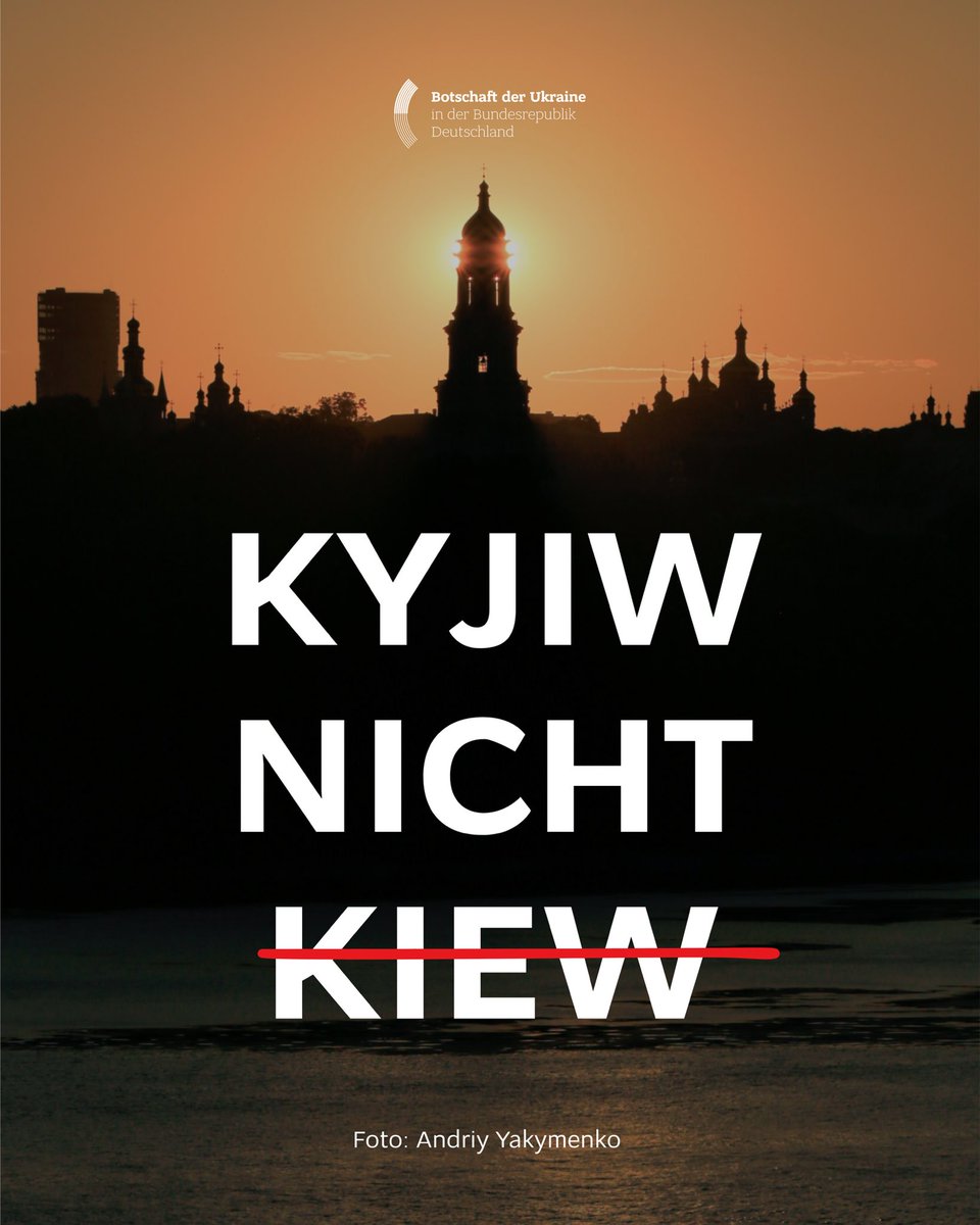 UKRinDEU's tweet image. Richtig schreiben ist nicht schwer – aber es bedeutet viel.
🔹Kyjiw, nicht Kiew
🔸Charkiw, nicht Charkow
🔹Odesa, nicht Odessa
🔸Lwiw, nicht Lwow
Ein kleiner Schritt mit großer Bedeutung. Ukrainische Identität statt imperialer Narrative.
#KyjiwNichtKiew