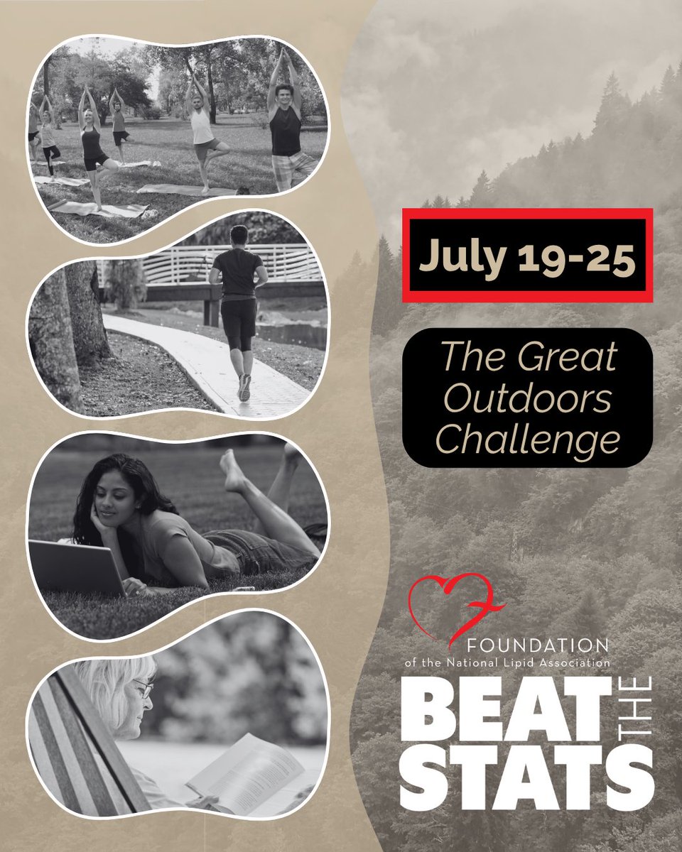 foundationofnla's tweet image. Week 4 of #BeatTheStats: The Great Outdoors Challenge
Get outside July 19–25 — walk, relax, move — anything that gets you in the fresh air counts! The person who logs the most outdoor mins in YuMuuv wins a $50 REI gift card. Join now with code LIPID-MOVES: yumuuv.com/en/get