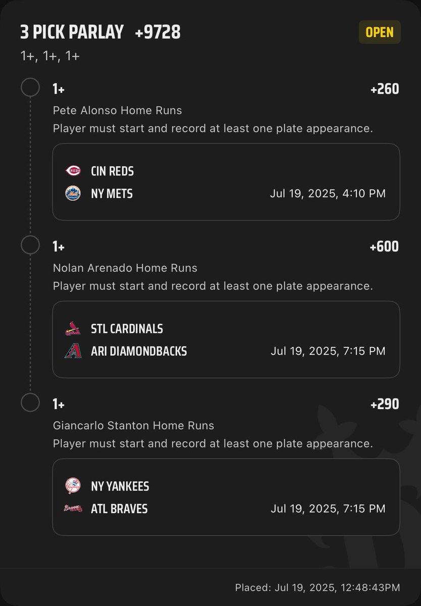 AprosAnalytics's tweet photo. I did a RR x 2s on these homerun picks. Then a parlay with all.
Best of luck today, everyone! 🍻
#mlbslips #freepicks #freedata #mlbbets https://t.co/q7SIujdIhu
