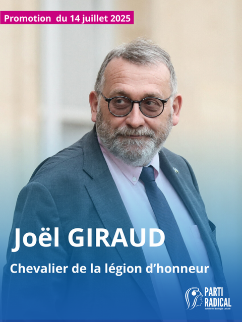 PartiRadical's tweet image. 🗣️ Félicitations à @JoelGiraud05 , 1er vice-président exécutif du @PartiRadical promu Chevalier de la Légion d'honneur. Une distinction qui récompense un parcours exemplaire. 🇫🇷🇪🇺
➡️Communiqué à retrouver sur : bit.ly/4eWOJvr