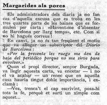 🗞️ Tal dia com avui de 1935, un director de diari va esclatar de frustració.

✉️ El motiu? Una baixa de subscriptor... força peculiar.

👇 Aquí tens el mirador indiscret que ho explica 👇

🔗 Més context a instagram.com/miradorindiscr…