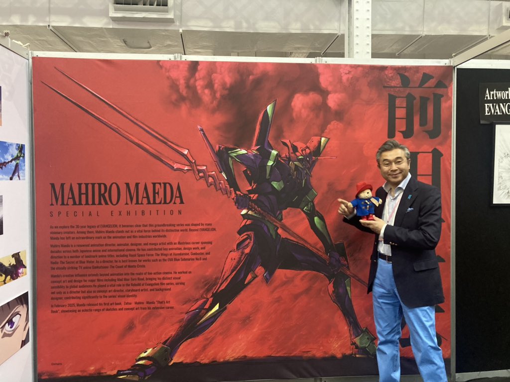 AmbJapanUK's tweet image. Enjoyed legendary Anime director Mahiro Maeda’s talks, sharing his insights on EVANGELION , epoch making Anime he directed👍!!
