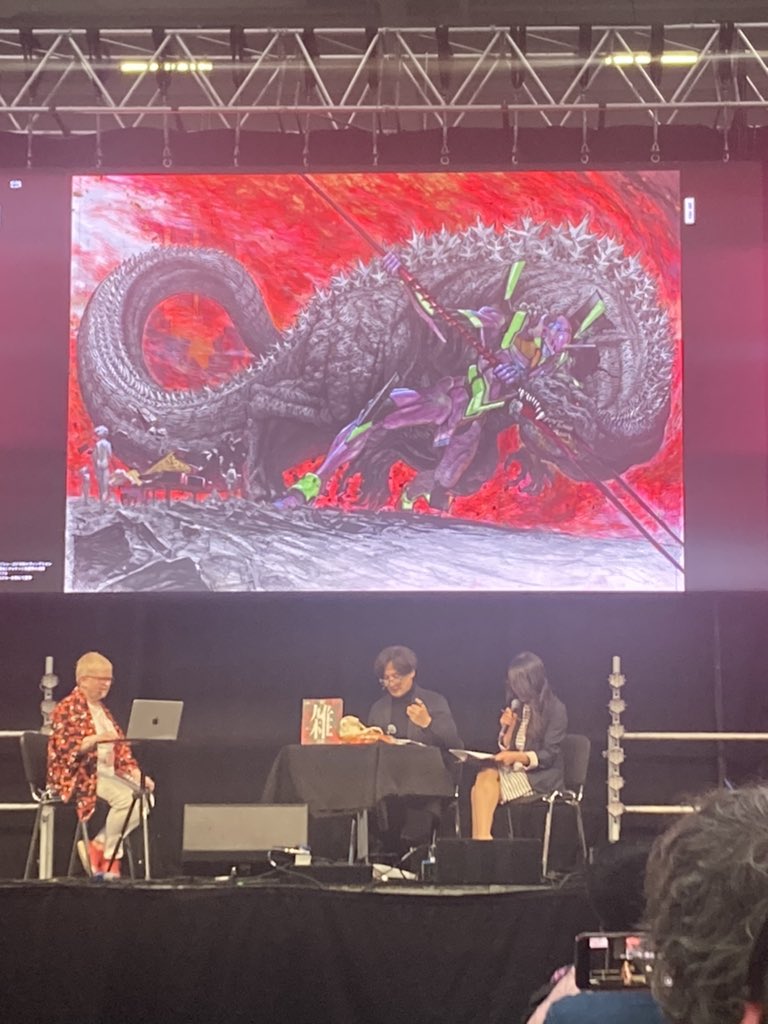 AmbJapanUK's tweet image. Enjoyed legendary Anime director Mahiro Maeda’s talks, sharing his insights on EVANGELION , epoch making Anime he directed👍!!