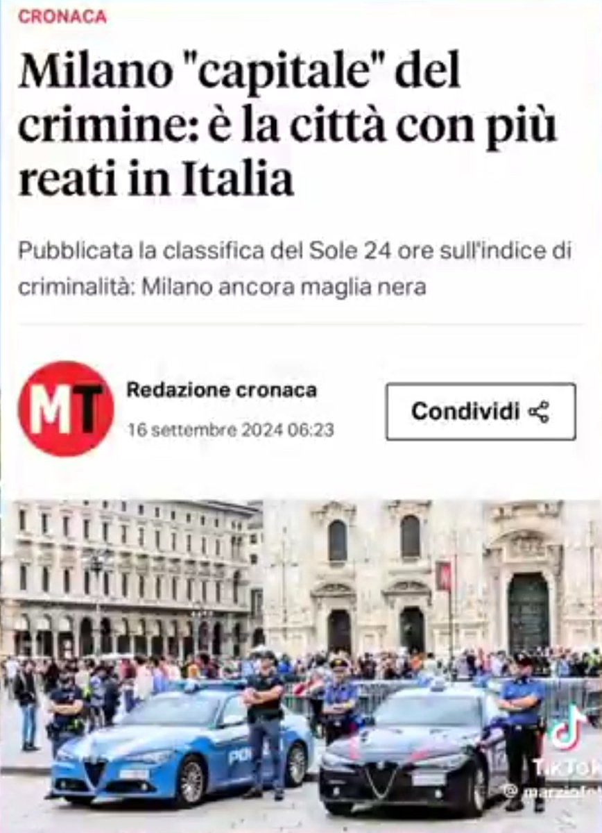 Vittori87874074's tweet image. GRAZIE ALLA SINISTRA MILANO DA GRANDE METROPOLI TRASFORMATA
IN CAPITALE DELLA VERGOGNA 馃ぎ