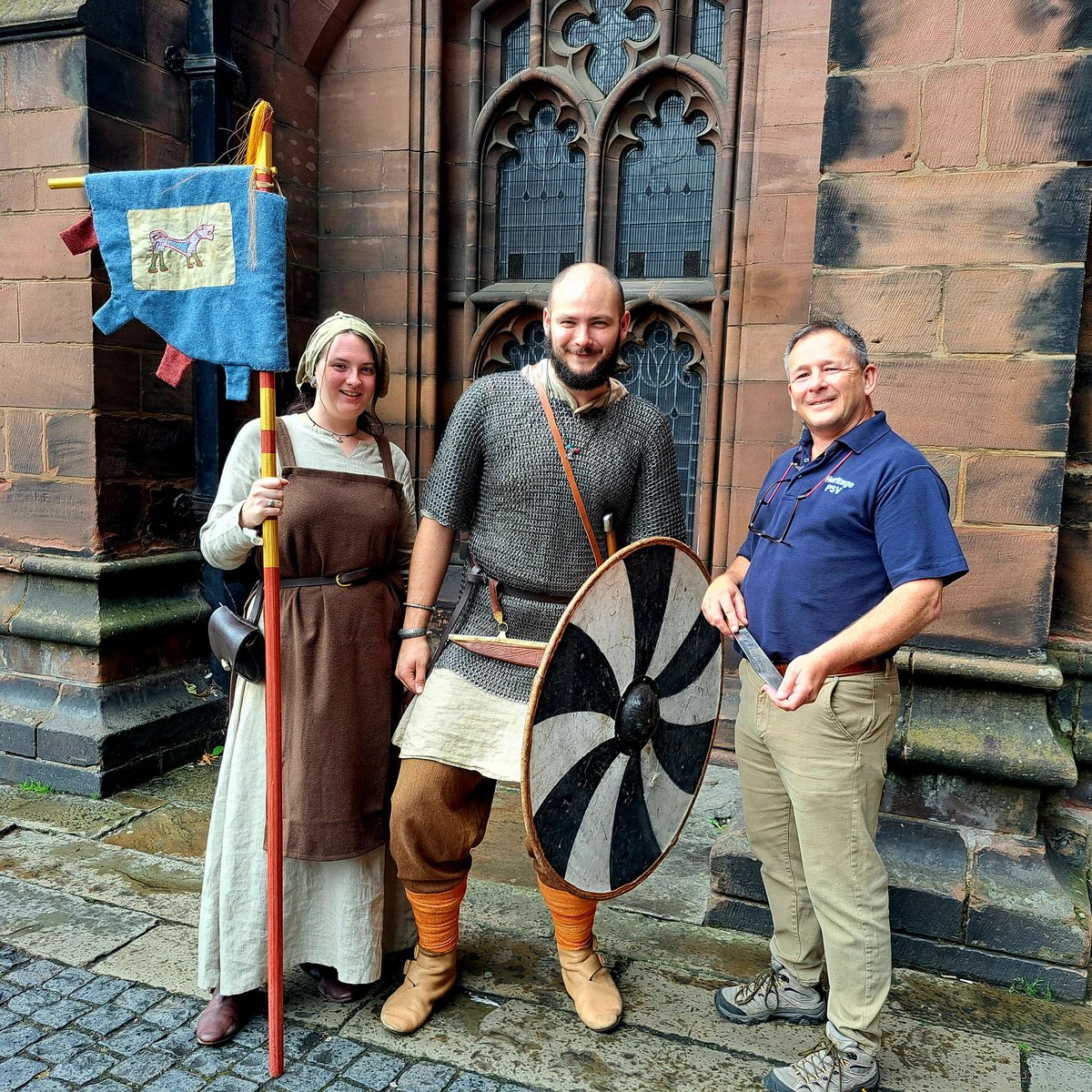 gluning's tweet image. Different day, Different role ... nothing beats a bit of time travelling on a stormy Saturday in Chester, @HeritageCrime @CheshPolRural @ChesterCath @britishmuseum #PAS